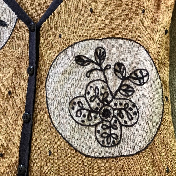 Anthropologie Knitted and Knotted Embroidered Cardigan - Picture 5 of 5